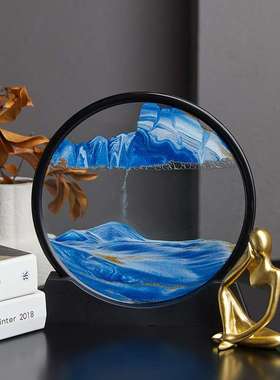 轻奢3D流沙画摆件解压沙漏桌面装饰品摆件男女礼品礼物高级装饰品