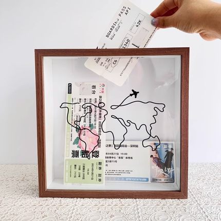 时光碎片画框旅行相框车票机票演唱会门票收纳盒电影票票根收藏框