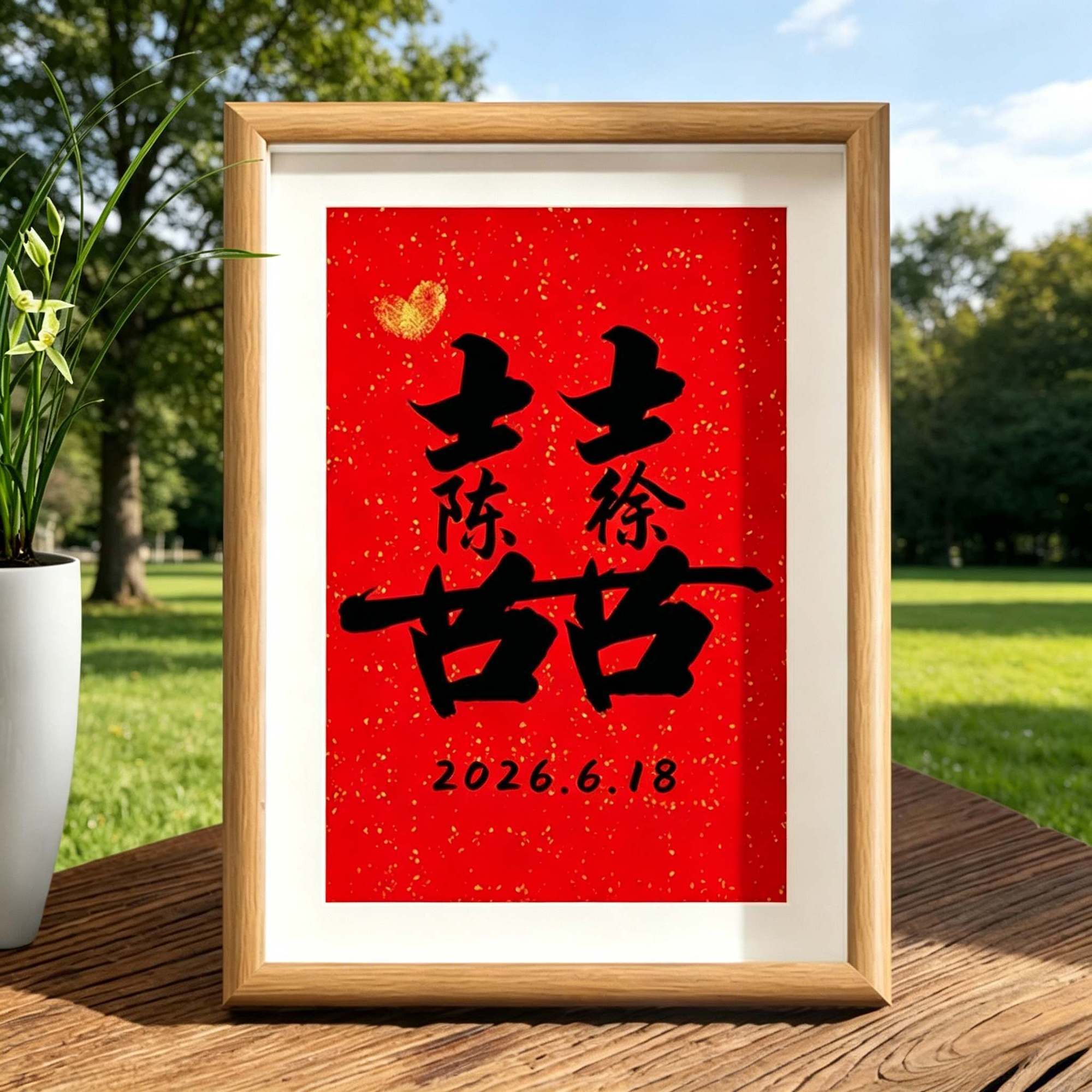 七夕新婚订婚情侣定制囍字摆件