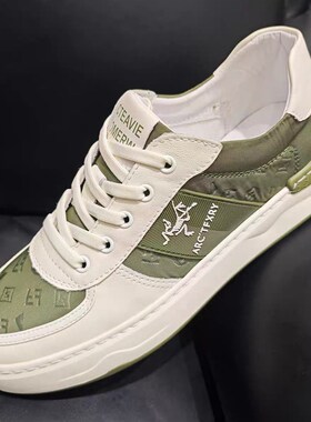 5227春季新款皮配布百搭休闲板鞋男鞋运动P流行男鞋韩版低帮鞋