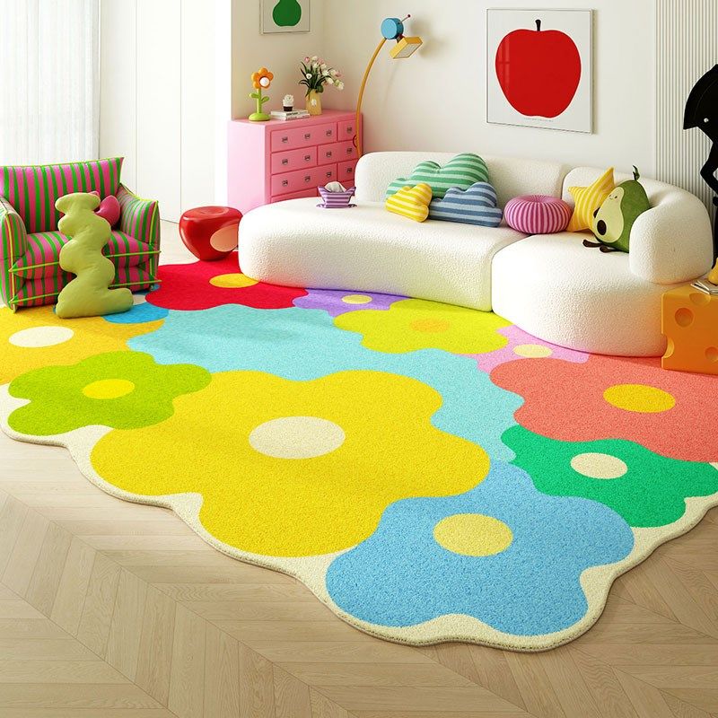 粉色地毯客厅2025新款不v规则多巴胺儿童房地垫卡通可爱卧室床边,居家布艺,地毯,淘宝优惠券,粉丝福利购,淘宝优惠卷