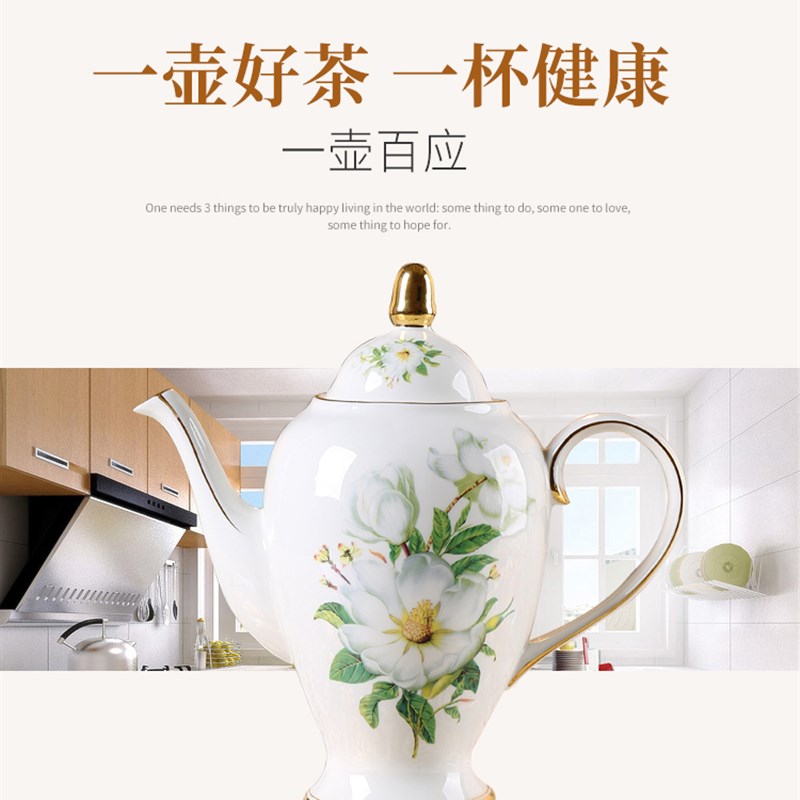 陶瓷手冲咖啡壶 家用大容量凉水壶大奶壶欧式R下午茶泡茶壶单壶