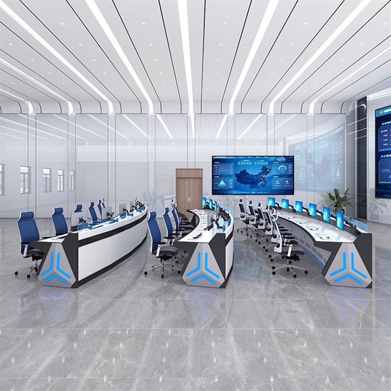 弧形烤漆多媒体数字智慧中心调度台指挥中心控制台操作台智能