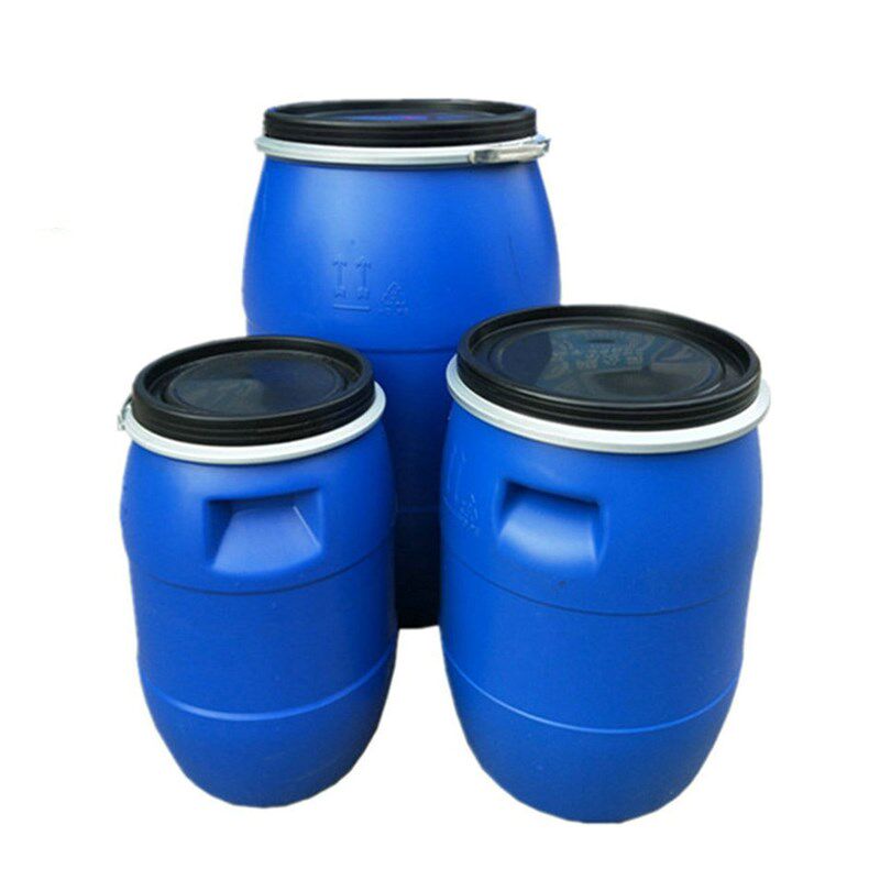 30L50L120升200KG法兰抱箍桶塑料化工桶铁箍包装罐大口塑胶涂料桶