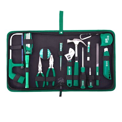 世达五金27件家庭基本维修手动家用电工工具箱套装装修组合06005