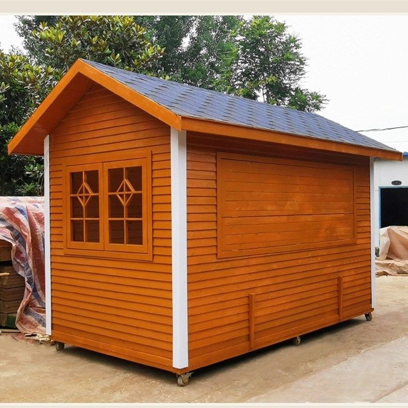 防腐木售货亭户外商业街广场夜市摆摊移动售卖台摊位亭仿古小木屋