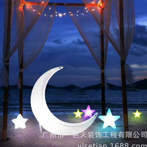 网红打卡道具卡布无边框超薄灯箱氛围感夕阳