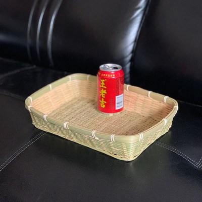 竹编制品长方形竹筐家用厨房超市水果蔬菜收纳篮编织竹篮馒头筐