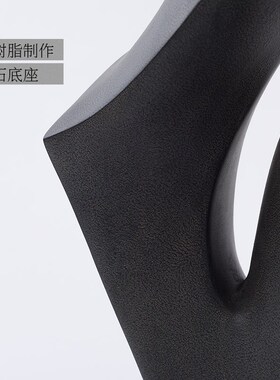 zon 现代黑色几何抽象字母雕塑酒店档艺术品软装饰品