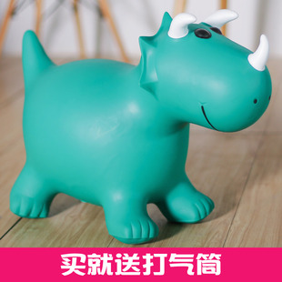 巴比精灵儿童跳跳马坐骑充气跳跳恐龙加大加厚%无毒幼儿园