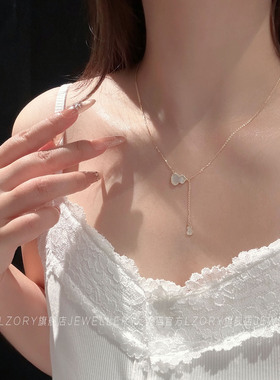 官方纯银天然贝母葫芦项链女