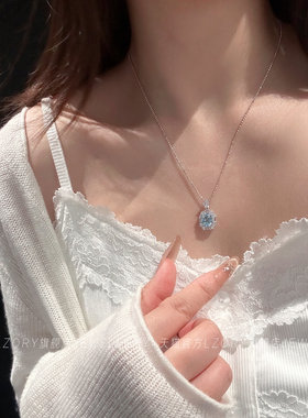 海洋之心天然托帕石项链女