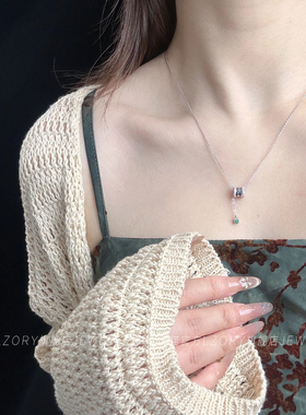 官方S925纯银小蛮腰项链女