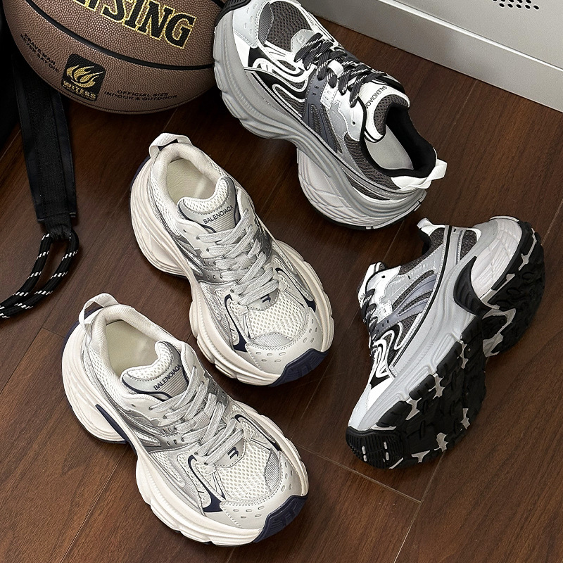 欧洲站真皮老爹鞋女2025夏秋新款