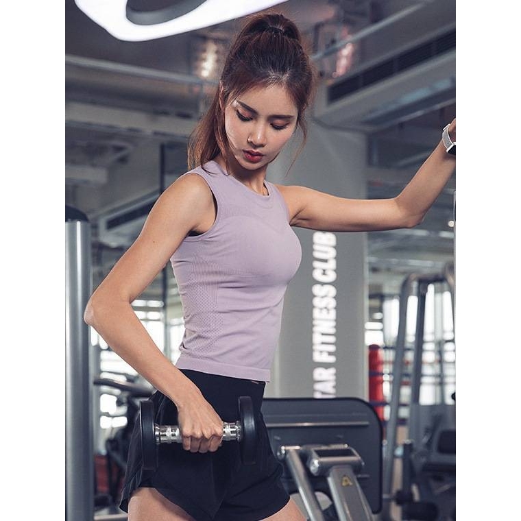 运动背心女健身t恤无缝针织中长款跑步短袖攀岩速干上衣瑜伽服