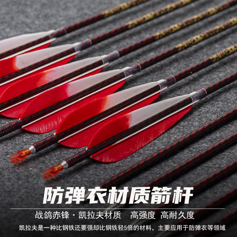战戈赤锋凯拉夫碳素箭纯碳3Kx箭支传统美猎弓竞技射击比赛3K真羽