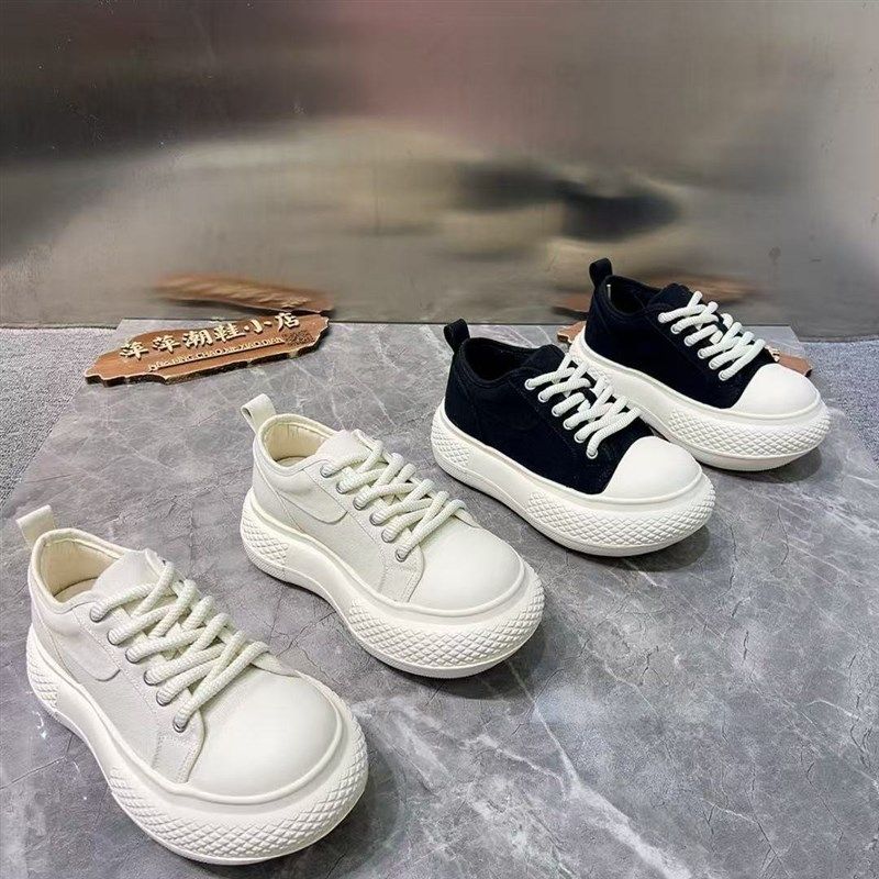 布面休闲板鞋夏季透气丑萌大头面包鞋女增高厚底百松糕Z底运动鞋,女鞋,时尚休闲鞋,淘宝优惠券,粉丝福利购,淘宝优惠卷