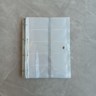 10格卡册活页式名片收纳册正反可放 软PVC外壳A4四孔活页