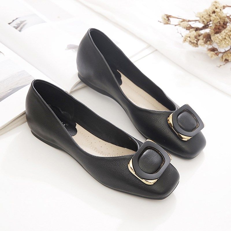 单鞋女平底鞋2024年春秋v新款女鞋妈妈鞋子百搭浅口软皮软底豆豆,女鞋,浅口单鞋,淘宝优惠券,粉丝福利购,淘宝优惠卷