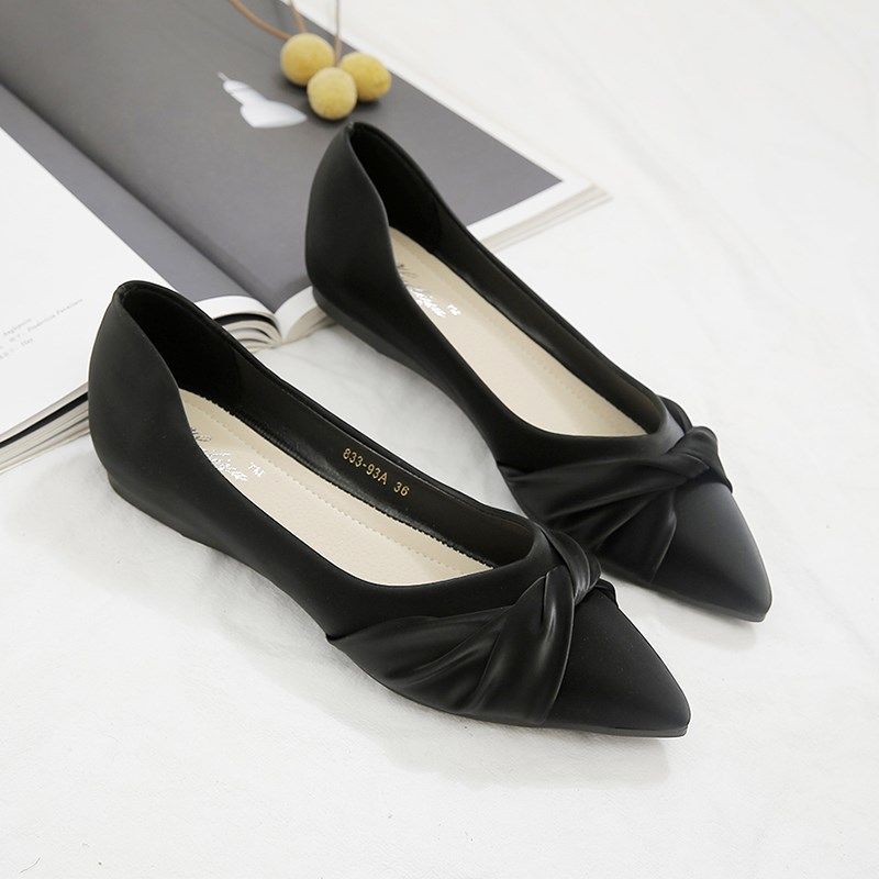 单鞋女平底鞋2024春秋新款w百搭浅口豆豆鞋软底软皮时尚尖头女鞋,女鞋,浅口单鞋,淘宝优惠券,粉丝福利购,淘宝优惠卷