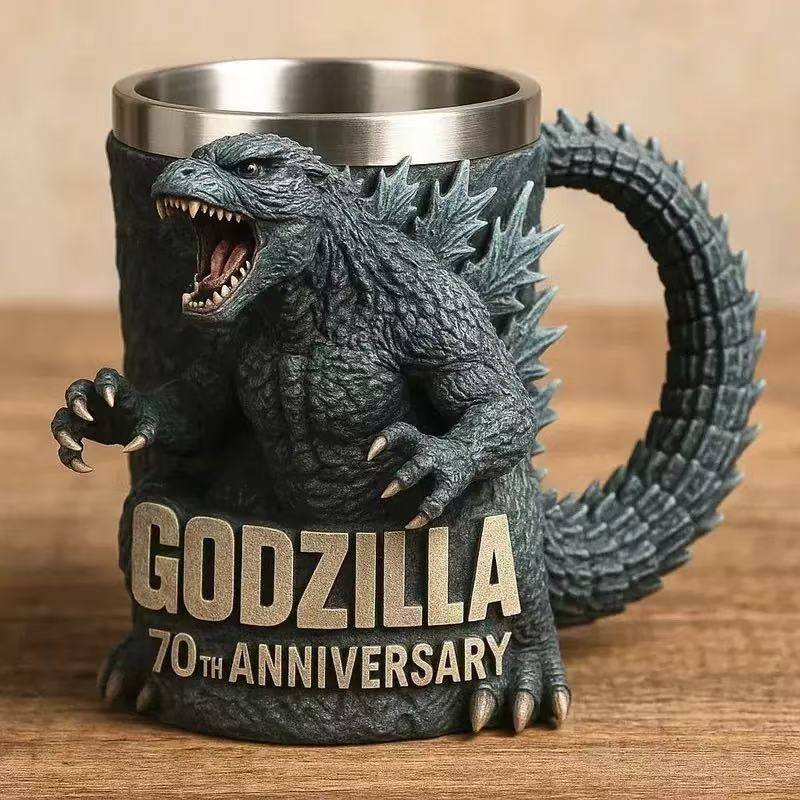 跨境Godzilla 70th Anniversary3Dmug哥斯拉70周年纪念树脂马克杯