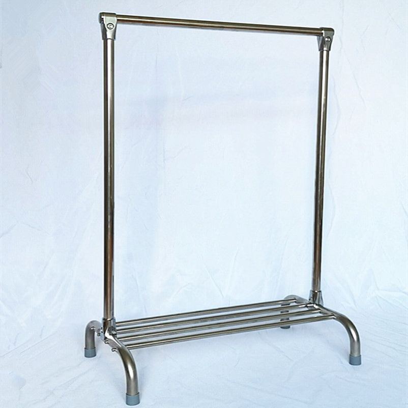304不锈钢晾衣架落地单杆式 晒衣架室内挂衣架晾衣杆置地晾晒衣架