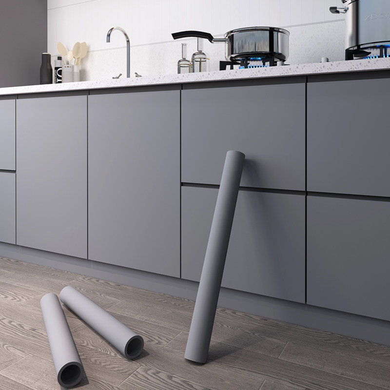 厨房橱柜贴纸改色贴膜防水防油自粘纯色柜门装饰柜子家具翻新神器