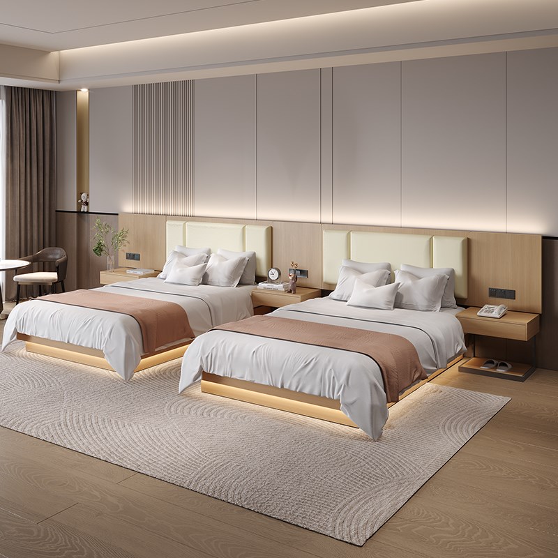 酒店家具标间全套宾馆床民宿旅馆五星级客房大床公寓定制双床
