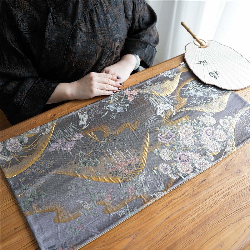 福璐 欣蚕居西阵织茶席69*35cm桌旗新中式禅意日式织锦茶桌干泡垫
