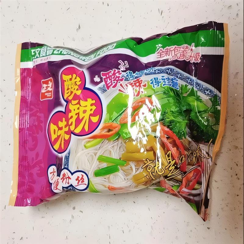 新货酸辣味粉丝袋装桶装红