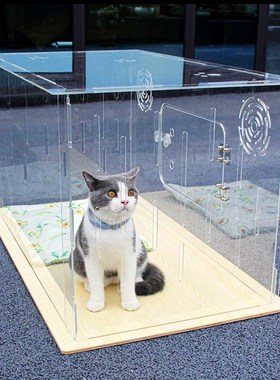 全透明亚克力猫笼子 猫赛笼赛猫笼 快速组装摆摊宠物展示柜子