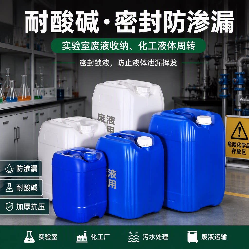 实验室废液桶方桶塑料桶堆码桶图片