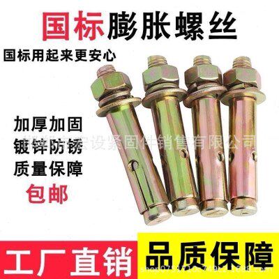 彩锌铁膨胀带孔膨胀丝金属膨胀螺栓8厘拉爆M6M8M10小头