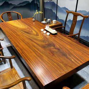 大板公司公接客大班台茶桌茶台奥坎实木大板桌实木家具