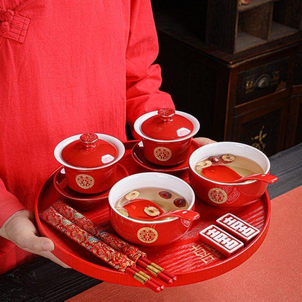 结婚敬茶杯茶具茶碗套装改口敬茶碗喜庆红色盖碗茶杯一对喜碗对碗,节庆用品/礼品,喜碗/敬茶杯,淘宝优惠券,粉丝福利购,淘宝优惠卷