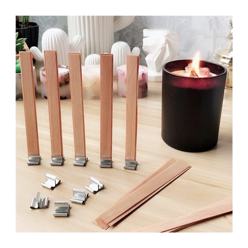 20PCS Natural Wood Wax Wick DIY Candle MaterPial Soy Wax Aro