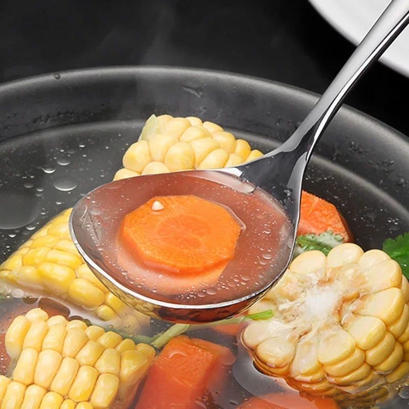 2/1Pcs Stainless Steel Spoon ThBicken Long Handle Soup Spoon