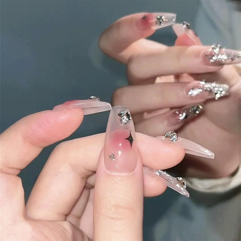 24Pcs False Nailns French Gradient Ballet Fake Nails Press o