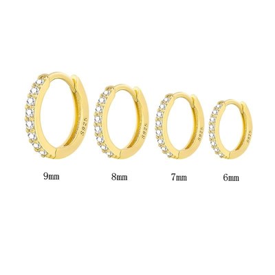 Silver 925 1 pair Women Small BHoops Earring Piercing Ear Ca