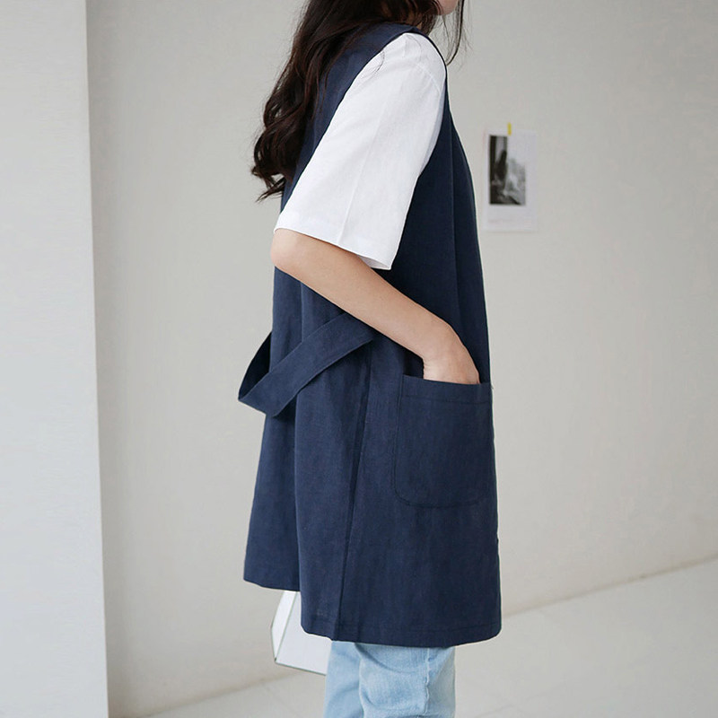 春季薄款棉麻马甲背心外穿女中长款2021年新款百搭无袖开衫外套夏