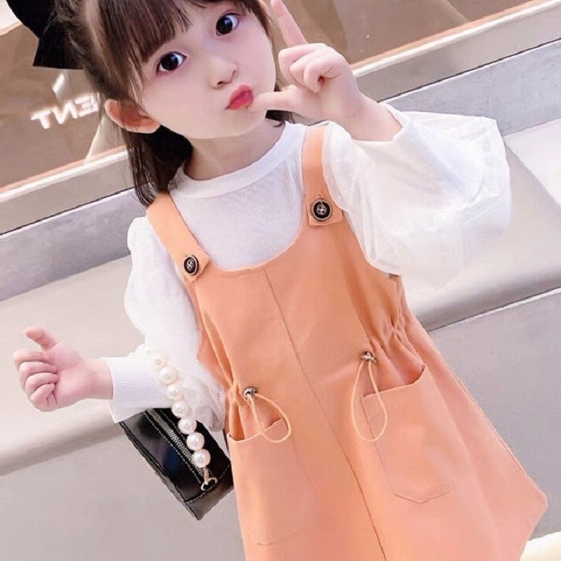 女童背带裙春秋款女宝宝公主裙时尚小女孩裙子童装裙子儿童连衣裙