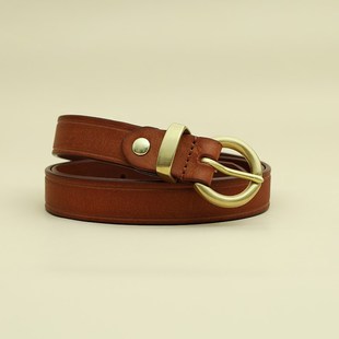 纯牛皮针扣细皮带复古港风百搭牛仔裤 带女士简约休闲真皮腰带女潮