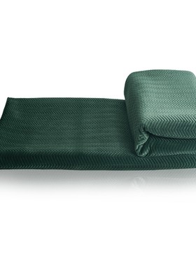 样板房间床上用品搭毯床尾巾床毯轻奢绿色M简约现代卧室客厅搭巾