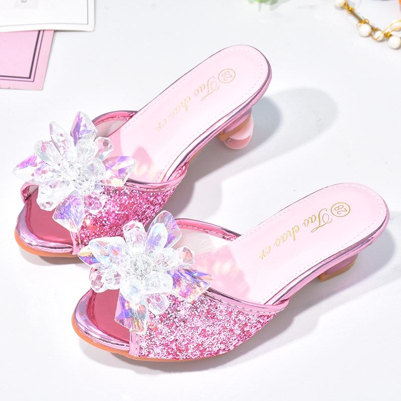 儿童水晶鞋女童高跟拖鞋时尚洋气外出防滑公主鞋夏季女孩子凉拖鞋,童鞋/婴儿鞋/亲子鞋,儿童凉拖鞋,淘宝优惠券,粉丝福利购,淘宝优惠卷
