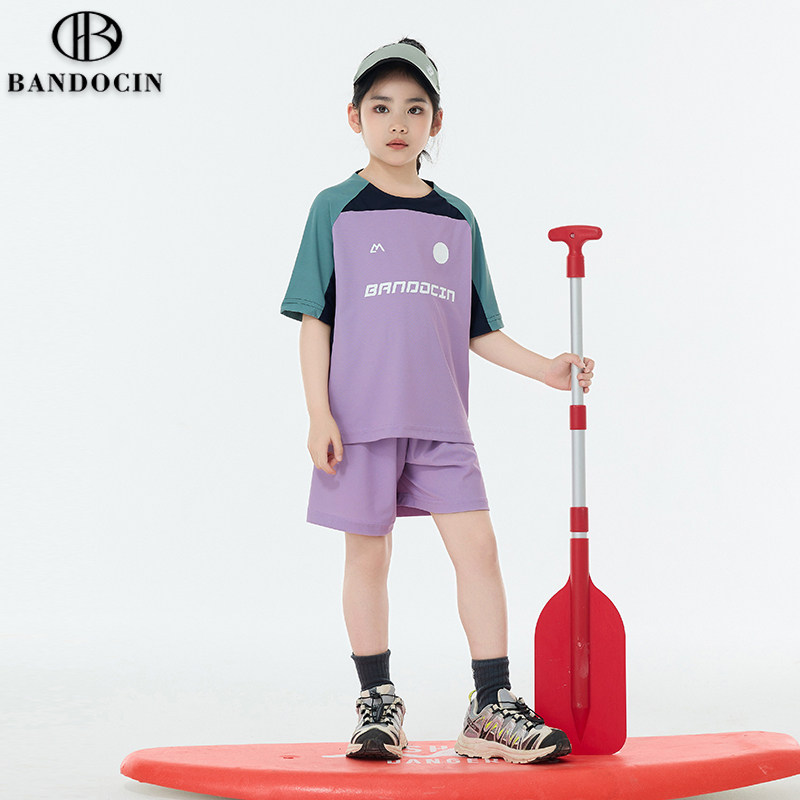 亲子女童夏装套装运动速干衣洋气2024新款儿童夏季薄款短袖两件套