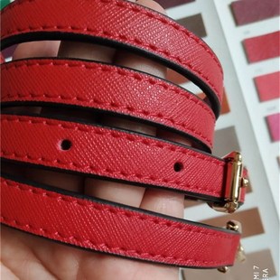 大红色十字纹斜挎包带配件可调节单肩背带肩带真皮箱包改造替换带