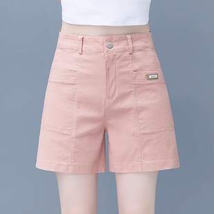 休闲a字短裤女高腰夏季新款2024薄款白色热裤外穿四分裤夏裤女裤