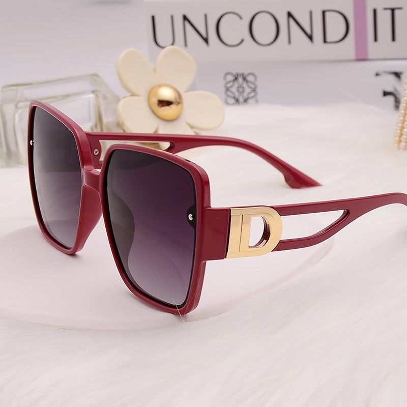 韩版复古大框偏光太阳眼镜女时尚显瘦圆脸墨镜开车红色遮阳眼镜潮