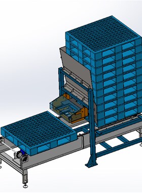 托盘库(带链式i输送机)3D机械 E062  非标自动化机械