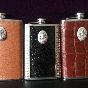 古银雕刻圣心像包皮加厚B不锈钢葡萄酒壶弥撒用品